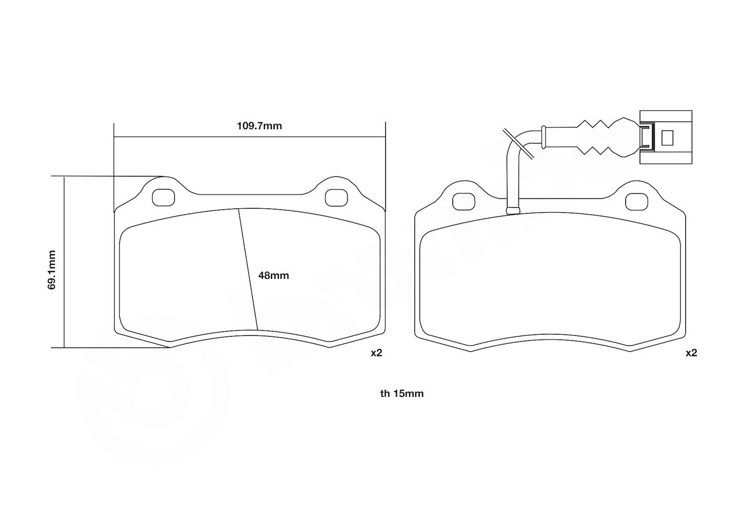 Brembo HP2 / HP2000 Front Brake Pads 07.B314.03-HP2