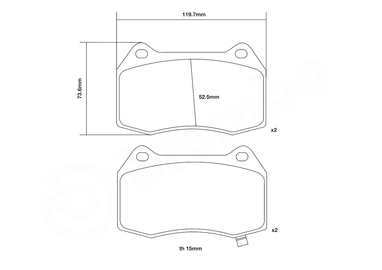 Brembo HP2 / HP2000 Front Brake Pads 07.B314.49-HP2