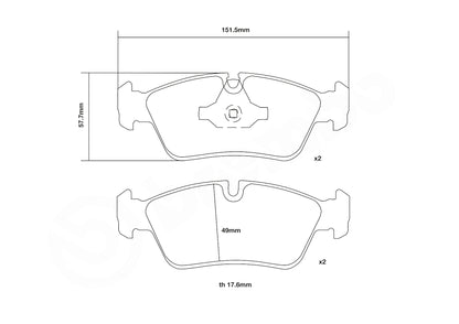 Brembo HP2 / HP2000 Front Brake Pads 07.B314.33-HP2