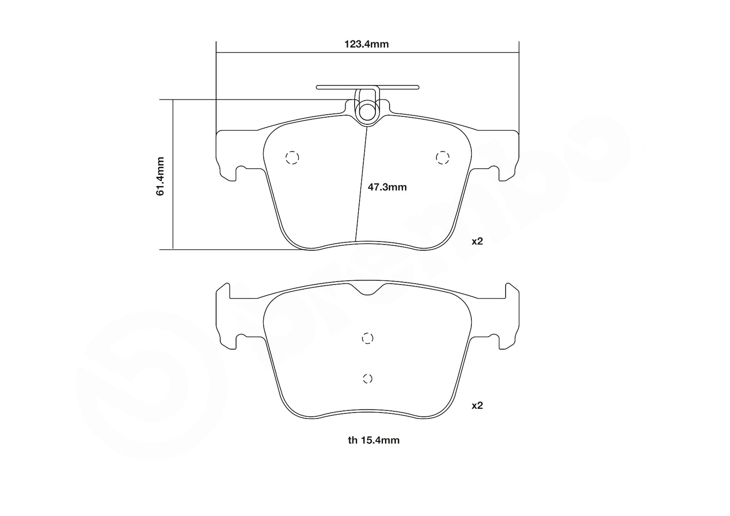 Brembo HP2 / HP2000 Rear Brake Pads 07.B315.42-HP2