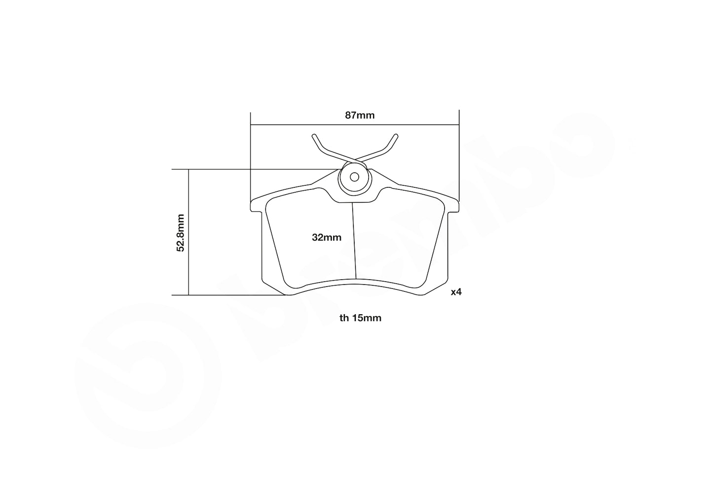 Brembo HP2 / HP2000 Rear Brake Pads 07.B315.25-HP2