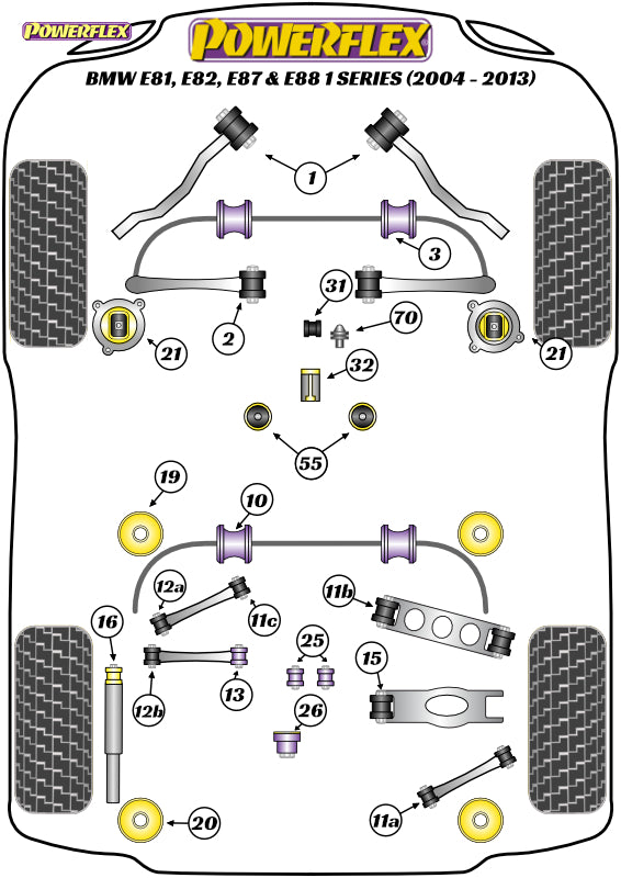 Powerflex Gear Shift Arm Front Bush Oval for BMW 5 Series F10, F11 (2010 - 2016) M5 - PFF5-4631
