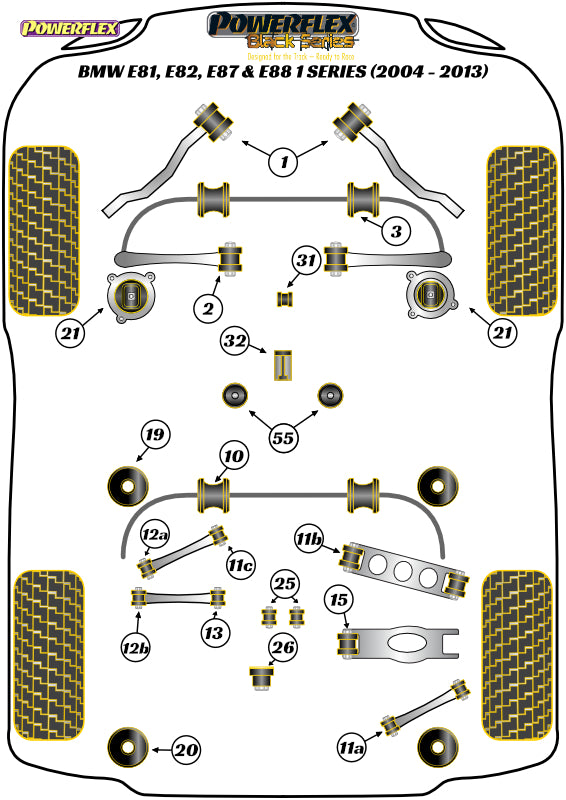 Powerflex Gear Shift Arm Front Bush Oval for BMW 5 Series E60, E61 (2003-2010) E60/E61 M5 - PFF5-4631